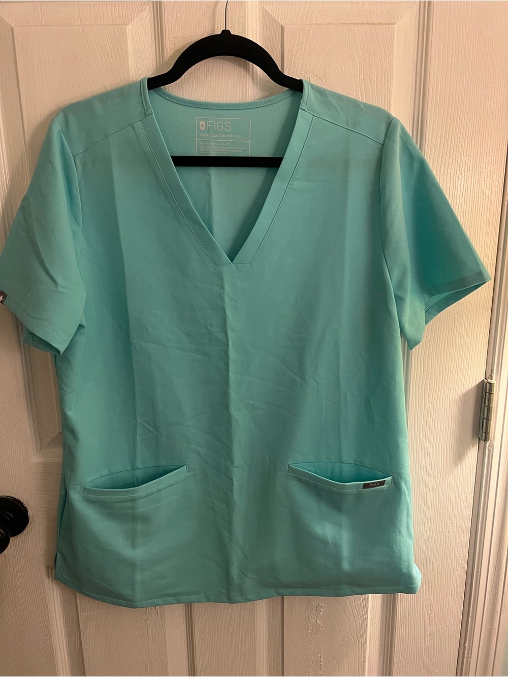 NWOT Figs Women's V-Neck Tunic Top in Aqua Blue